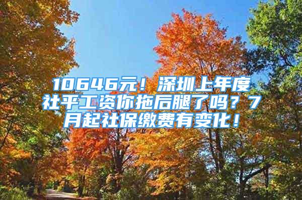 10646元！深圳上年度社平工資你拖后腿了嗎？7月起社保繳費有變化！