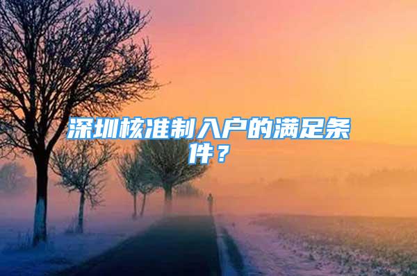 深圳核準(zhǔn)制入戶的滿足條件？