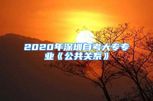 2020年深圳自考大專專業(yè)《公共關(guān)系》