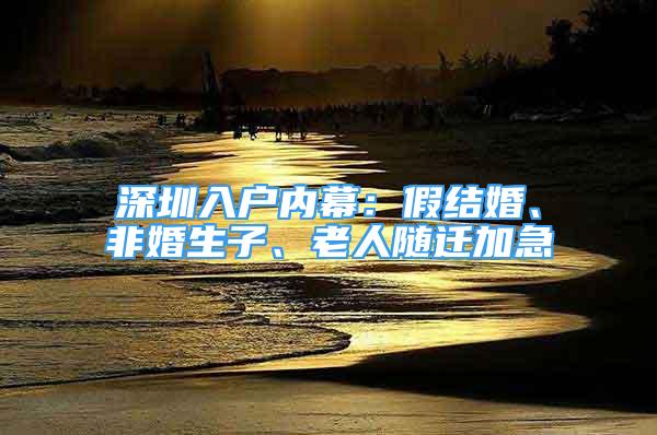 深圳入戶內(nèi)幕：假結(jié)婚、非婚生子、老人隨遷加急