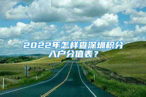 2022年怎樣查深圳積分入戶分值表？