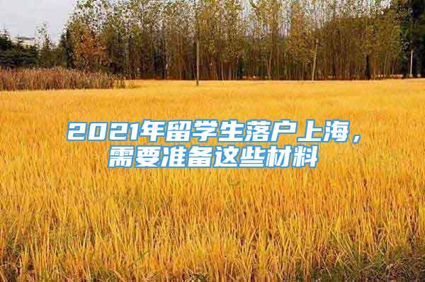 2021年留學生落戶上海，需要準備這些材料