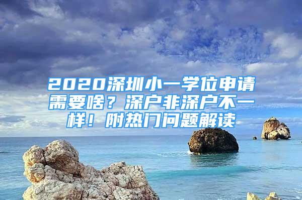 2020深圳小一學(xué)位申請需要啥？深戶非深戶不一樣！附熱門問題解讀