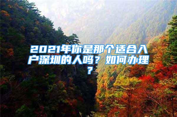 2021年你是那個適合入戶深圳的人嗎？如何辦理？