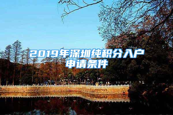 2019年深圳純積分入戶申請條件