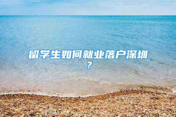 留學(xué)生如何就業(yè)落戶深圳？