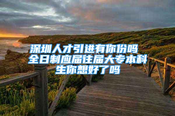 深圳人才引進有你份嗎 全日制應屆往屆大專本科生你想好了嗎