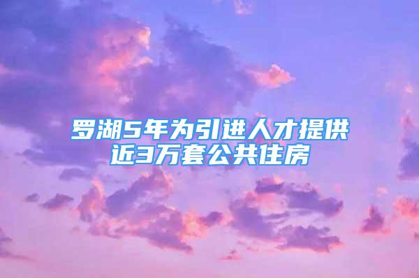 羅湖5年為引進人才提供近3萬套公共住房