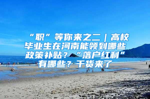 “職”等你來之二｜高校畢業(yè)生在河南能領(lǐng)到哪些政策補貼？“落戶紅利”有哪些？干貨來了