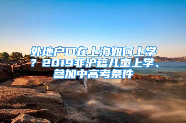 外地戶口在上海如何上學(xué)？2019非滬籍兒童上學(xué)、參加中高考條件