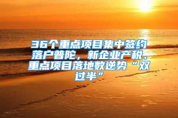 36個重點項目集中簽約落戶普陀，新企業(yè)產(chǎn)稅、重點項目落地數(shù)逆勢“雙過半”