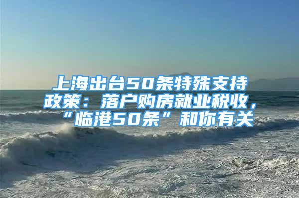 上海出臺50條特殊支持政策：落戶購房就業(yè)稅收，“臨港50條”和你有關(guān)→