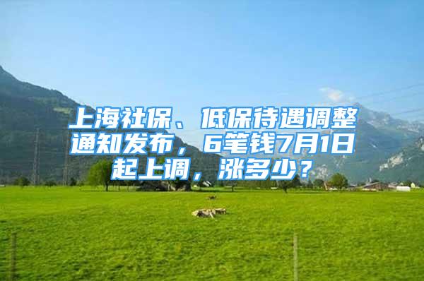 上海社保、低保待遇調整通知發(fā)布，6筆錢7月1日起上調，漲多少？