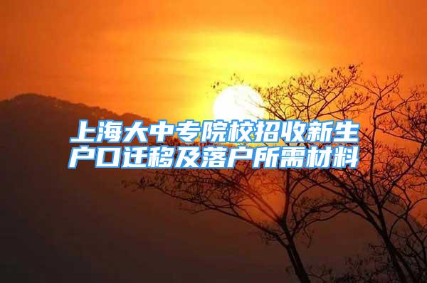 上海大中專院校招收新生戶口遷移及落戶所需材料