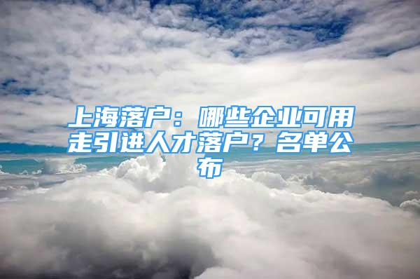 上海落戶：哪些企業(yè)可用走引進人才落戶？名單公布