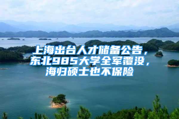 上海出臺(tái)人才儲(chǔ)備公告，東北985大學(xué)全軍覆沒，海歸碩士也不保險(xiǎn)