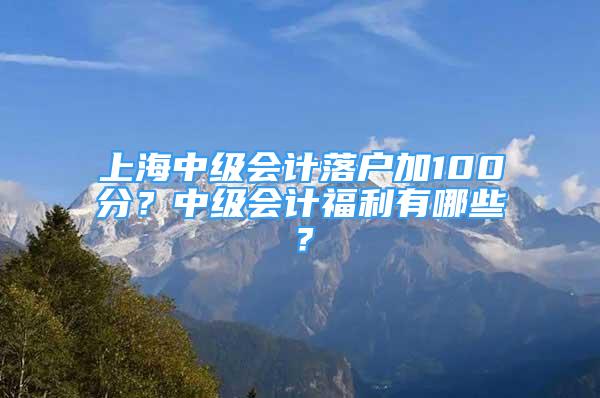 上海中級會計落戶加100分？中級會計福利有哪些？