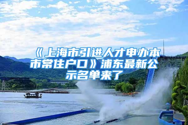 《上海市引進(jìn)人才申辦本市常住戶口》浦東最新公示名單來(lái)了