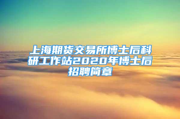 上海期貨交易所博士后科研工作站2020年博士后招聘簡(jiǎn)章