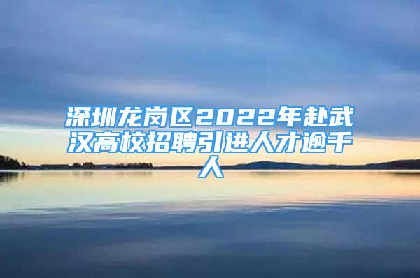 深圳龍崗區(qū)2022年赴武漢高校招聘引進人才逾千人