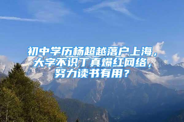 初中學(xué)歷楊超越落戶上海，大字不識丁真爆紅網(wǎng)絡(luò)，努力讀書有用？