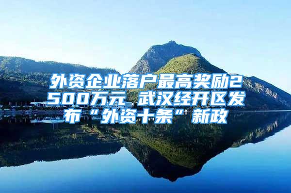 外資企業(yè)落戶最高獎勵2500萬元 武漢經(jīng)開區(qū)發(fā)布“外資十條”新政