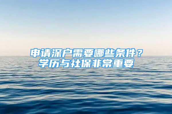 申請(qǐng)深戶需要哪些條件？學(xué)歷與社保非常重要