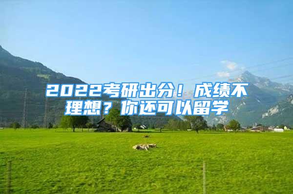 2022考研出分！成績不理想？你還可以留學