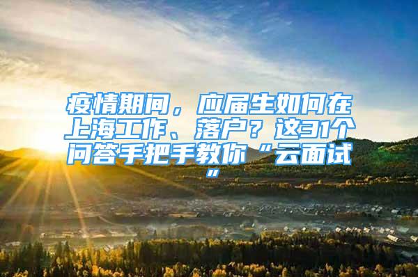 疫情期間，應(yīng)屆生如何在上海工作、落戶？這31個(gè)問答手把手教你“云面試”