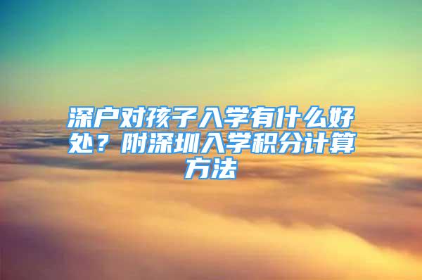 深戶(hù)對(duì)孩子入學(xué)有什么好處？附深圳入學(xué)積分計(jì)算方法