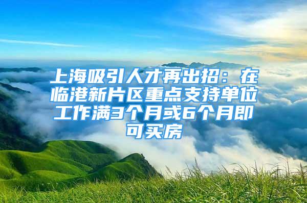 上海吸引人才再出招：在臨港新片區(qū)重點支持單位工作滿3個月或6個月即可買房