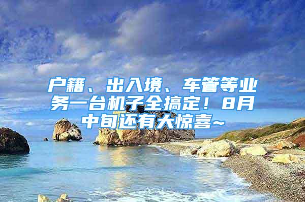 戶籍、出入境、車管等業(yè)務(wù)一臺機(jī)子全搞定！8月中旬還有大驚喜~