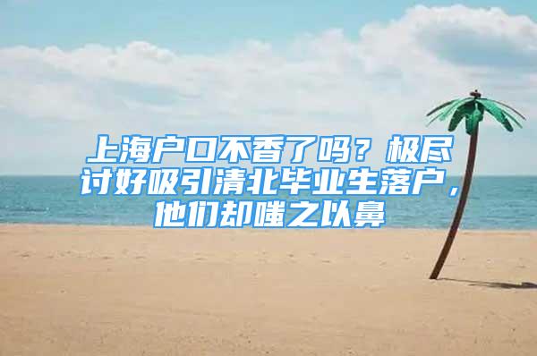 上海戶口不香了嗎？極盡討好吸引清北畢業(yè)生落戶，他們卻嗤之以鼻