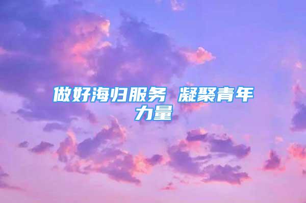 做好海歸服務(wù) 凝聚青年力量