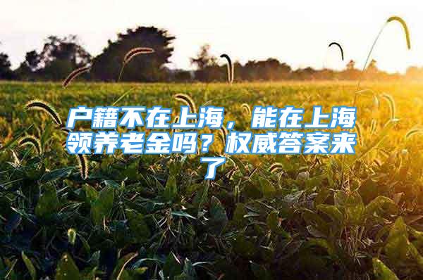 戶籍不在上海，能在上海領(lǐng)養(yǎng)老金嗎？權(quán)威答案來了