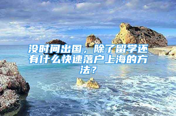 沒時(shí)間出國(guó)，除了留學(xué)還有什么快速落戶上海的方法？