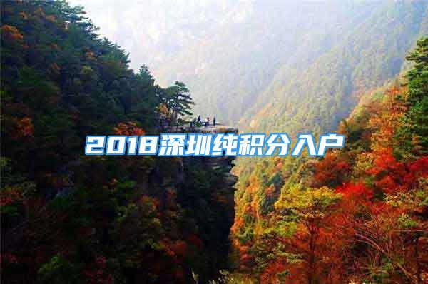 2018深圳純積分入戶