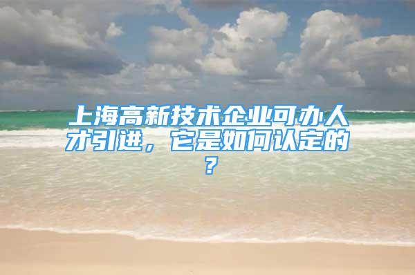 上海高新技術企業(yè)可辦人才引進，它是如何認定的？