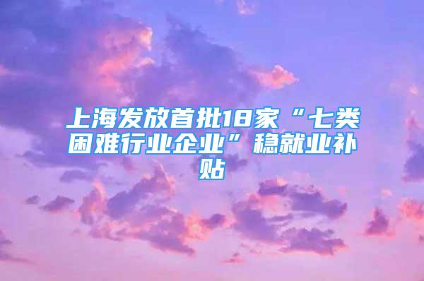 上海發(fā)放首批18家“七類困難行業(yè)企業(yè)”穩(wěn)就業(yè)補貼