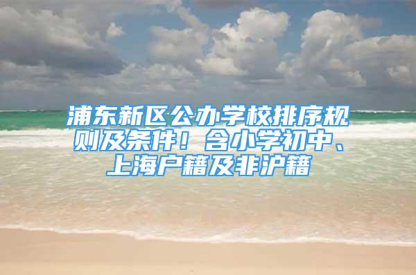 浦東新區(qū)公辦學(xué)校排序規(guī)則及條件！含小學(xué)初中、上海戶籍及非滬籍