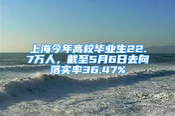 上海今年高校畢業(yè)生22.7萬人，截至5月6日去向落實率36.47%