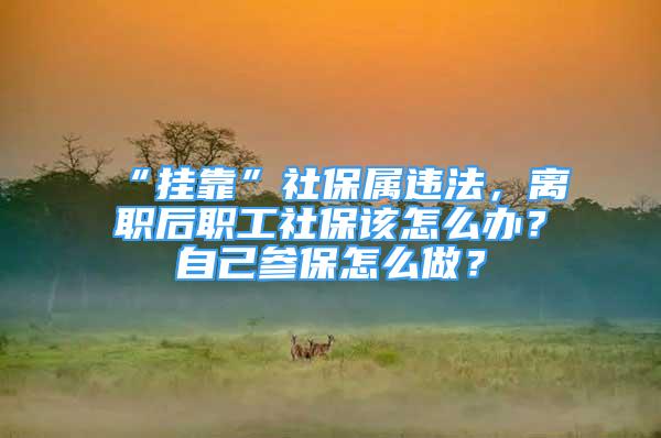 “掛靠”社保屬違法，離職后職工社保該怎么辦？自己參保怎么做？