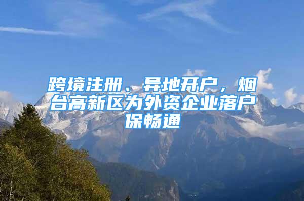 跨境注冊、異地開戶，煙臺高新區(qū)為外資企業(yè)落戶保暢通