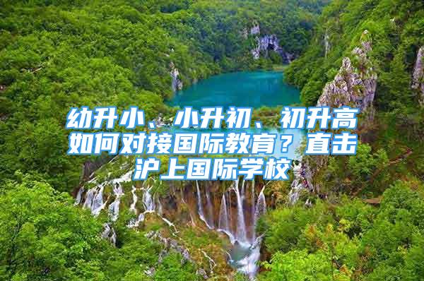 幼升小、小升初、初升高如何對(duì)接國(guó)際教育？直擊滬上國(guó)際學(xué)校