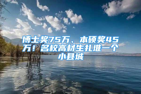 博士獎75萬、本碩獎45萬！名校高材生扎堆一個小縣城