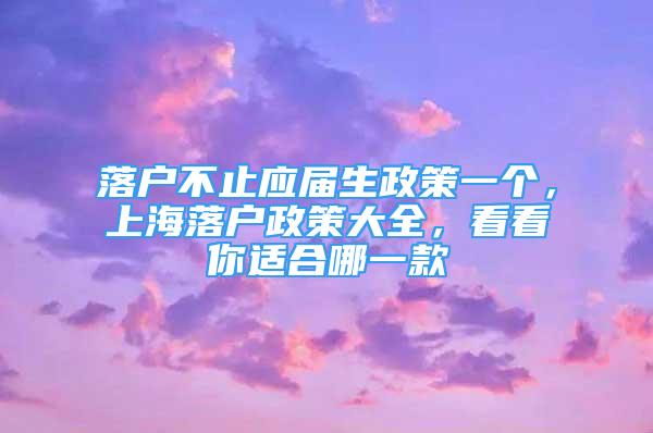 落戶不止應(yīng)屆生政策一個，上海落戶政策大全，看看你適合哪一款