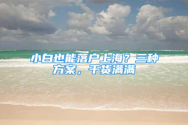 小白也能落戶上海？三種方案，干貨滿滿