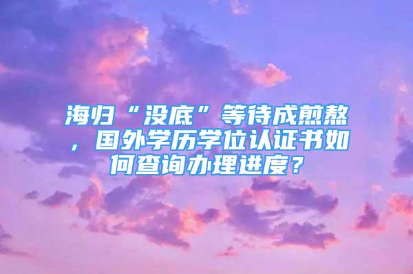 海歸“沒底”等待成煎熬，國外學(xué)歷學(xué)位認證書如何查詢辦理進度？