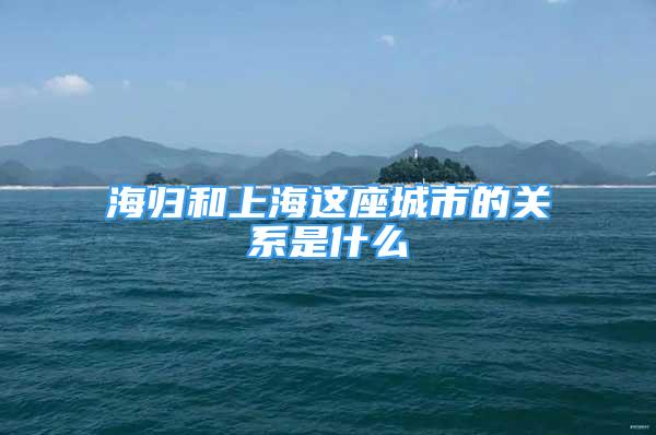 海歸和上海這座城市的關(guān)系是什么