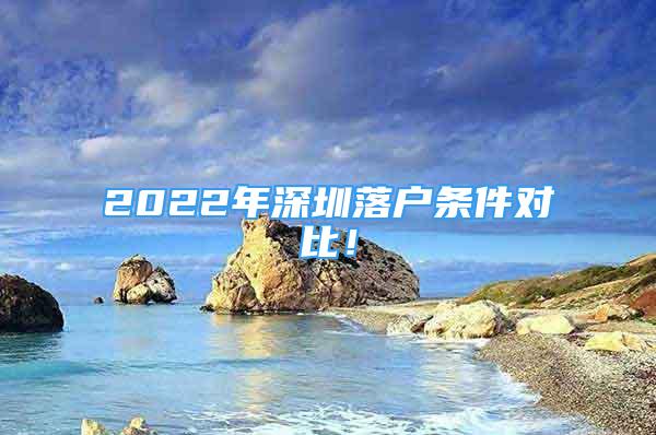 2022年深圳落戶條件對比！